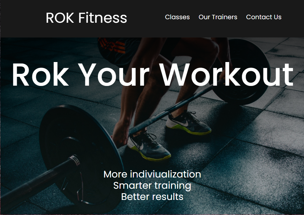 Fitness mock website preview